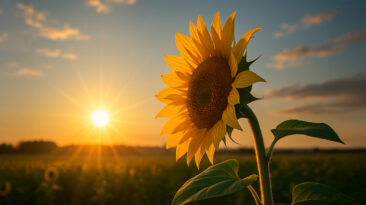 Sonnenblume dreht sich zur Sonne hin.