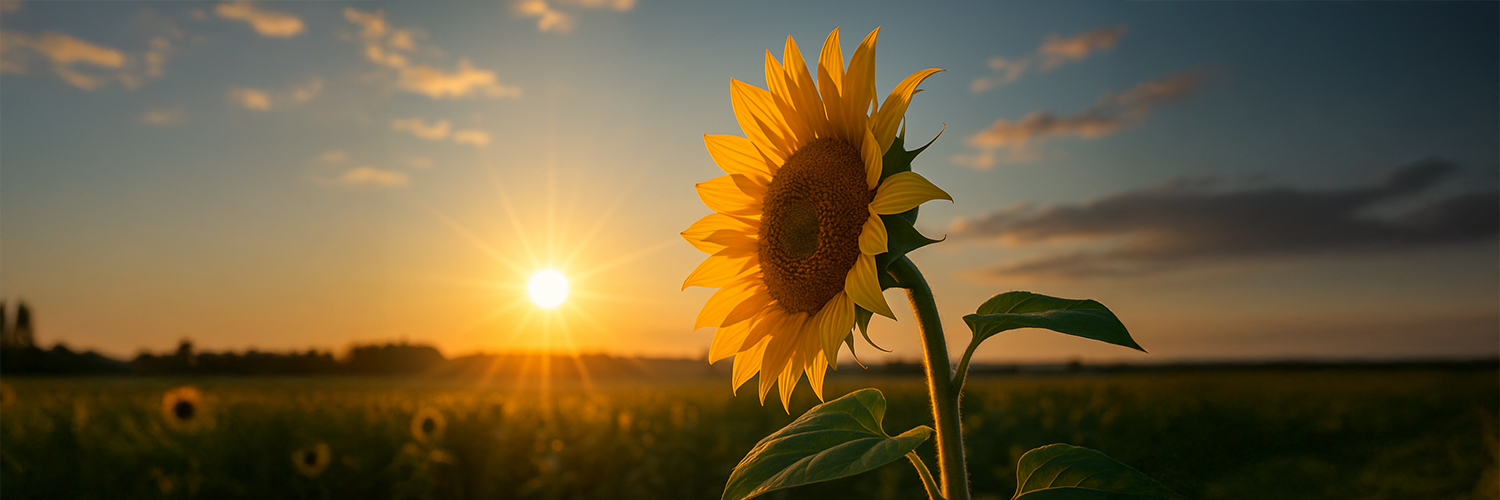 Sonnenblume dreht sich zur Sonne hin.